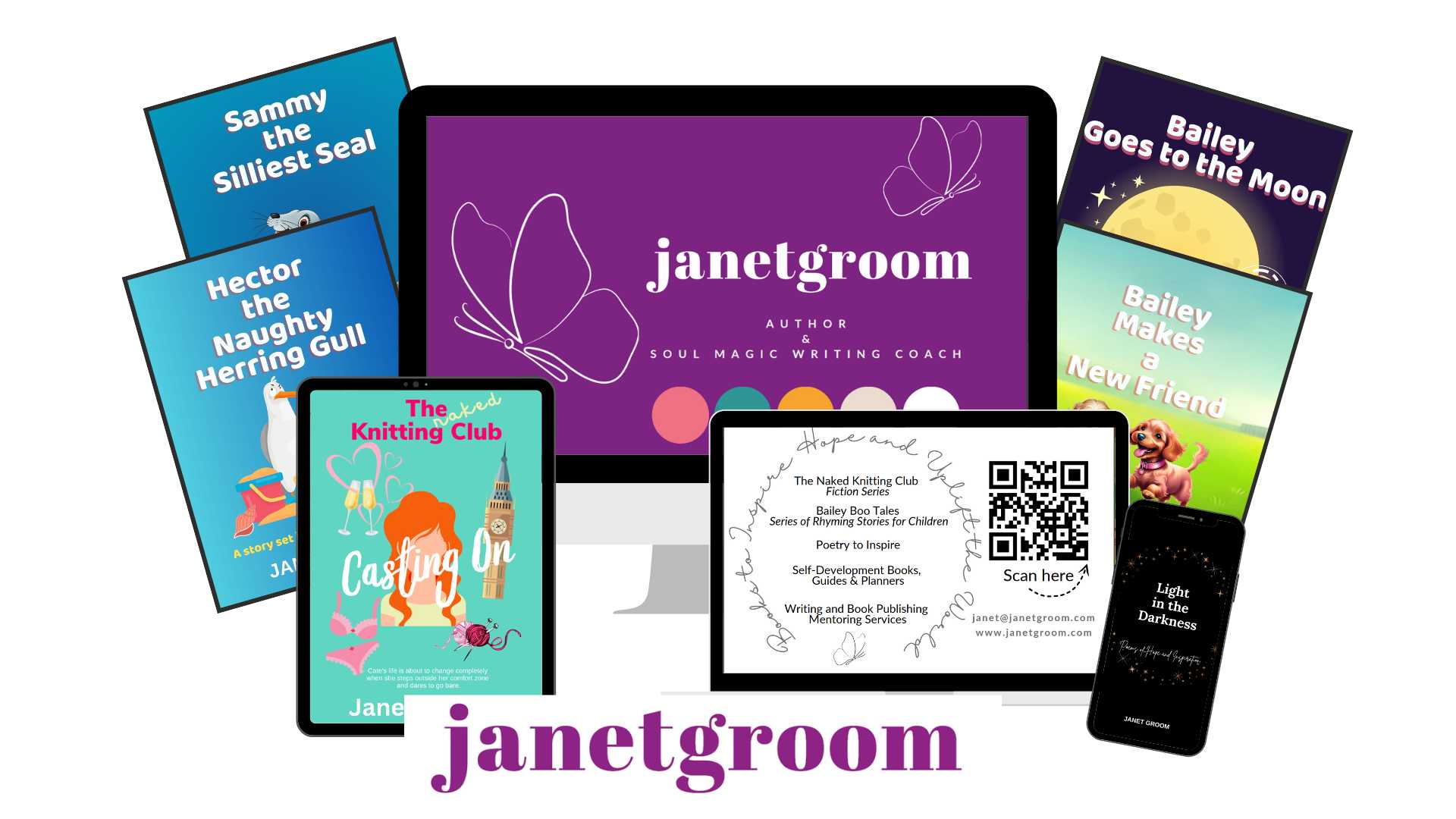 Janet Groom Author Books mockp-up